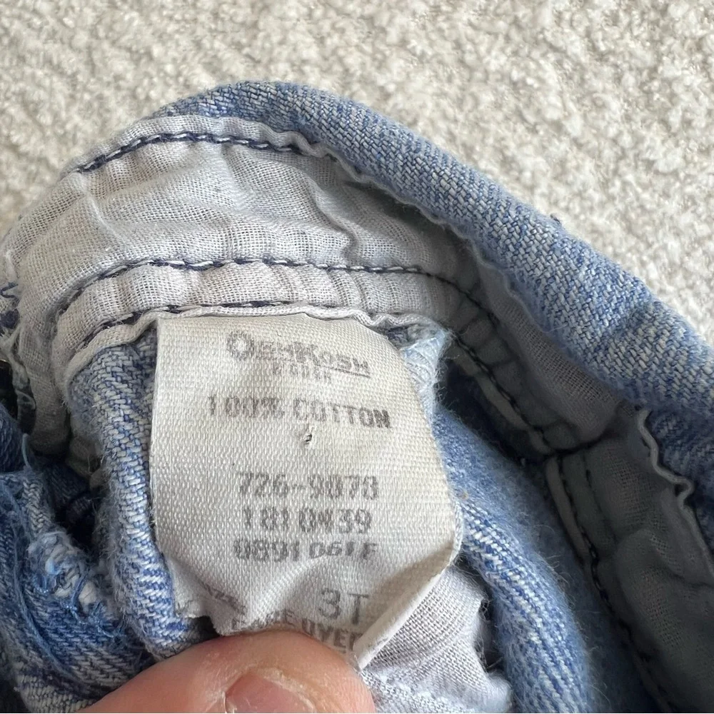 Osh Kosh B’Gosh Vintage Retro Toddler 100% Cotton Blue Denim Overalls Size‎ 3T